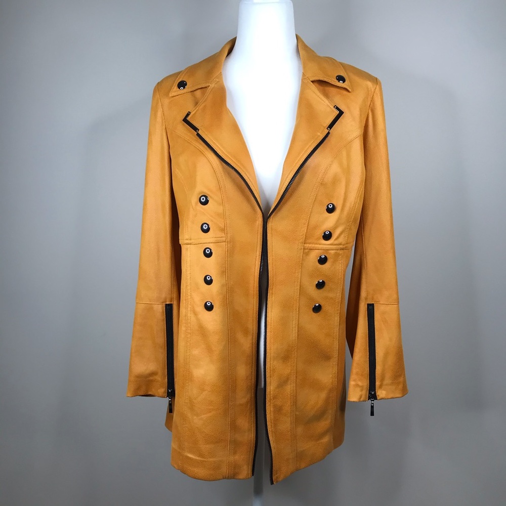 Lena Gabrielle faux leather long jacket